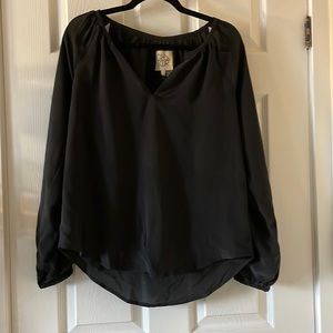 SILK chaser blouse with tie sleeves